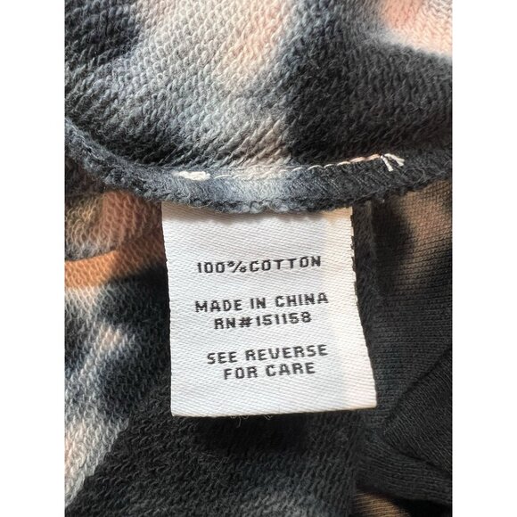 525 America Tie Dye Pink Black Hoodie Medium Cropped Athleisure 100% Cotton NWT - Picture 7 of 8